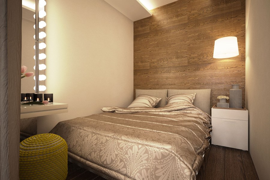 Маленькая спальня 6кв м в стиле лофт