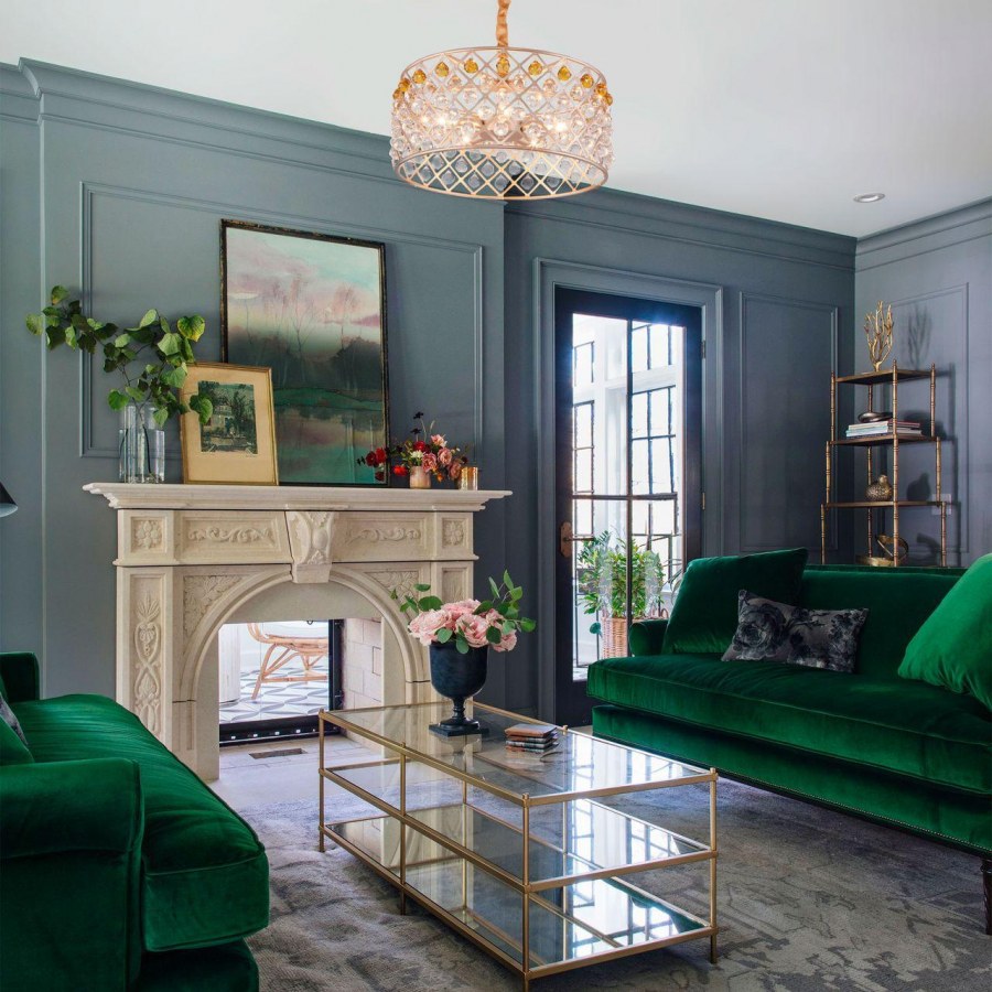 Зеленая гостиная в английском стиле