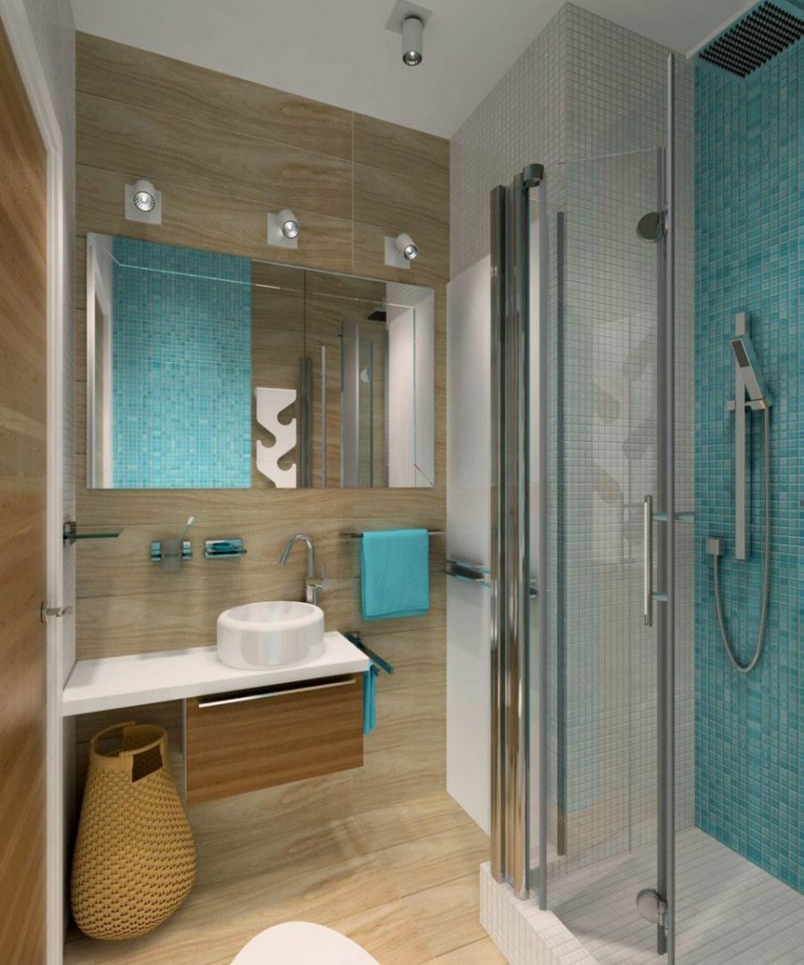 Проект ванной комнаты с душевой кабиной