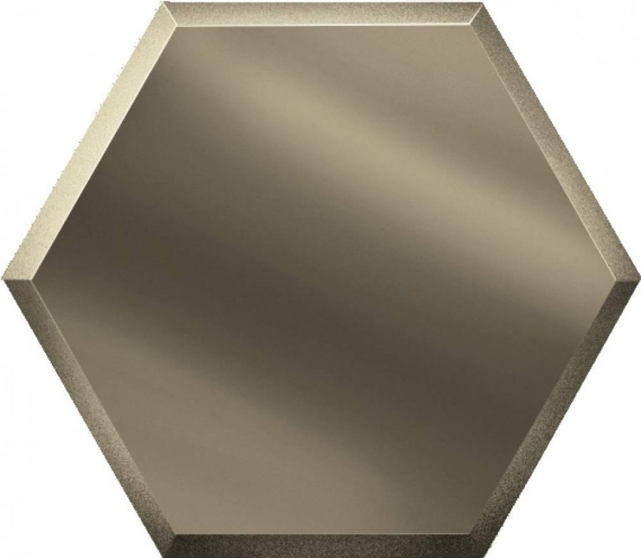 Зеркальная графитовая плитка «сота» с фацетом 10 мм, 200х173 мм