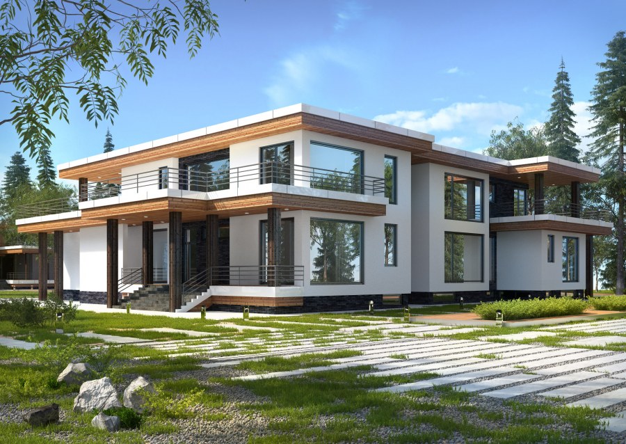 Дуплекс с плоской крышей 20 x 12