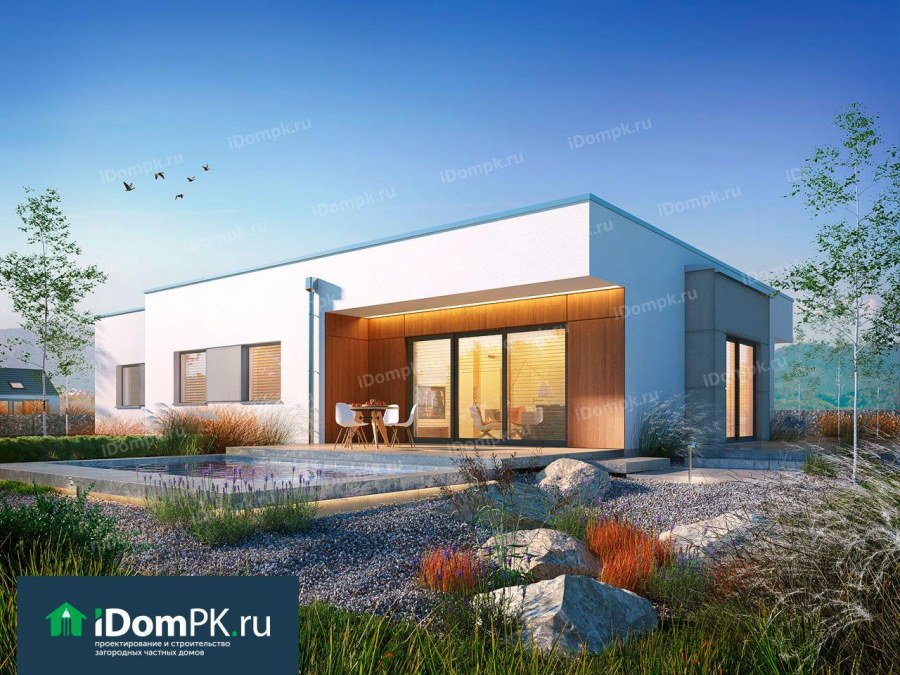 Дом с плоской крышей монолит 170 м