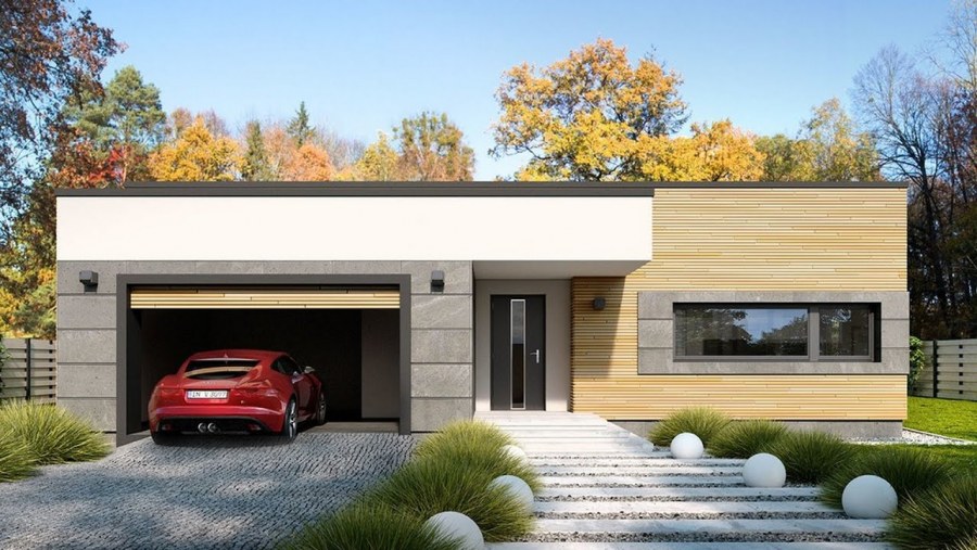 Дом с плоской крышей z500