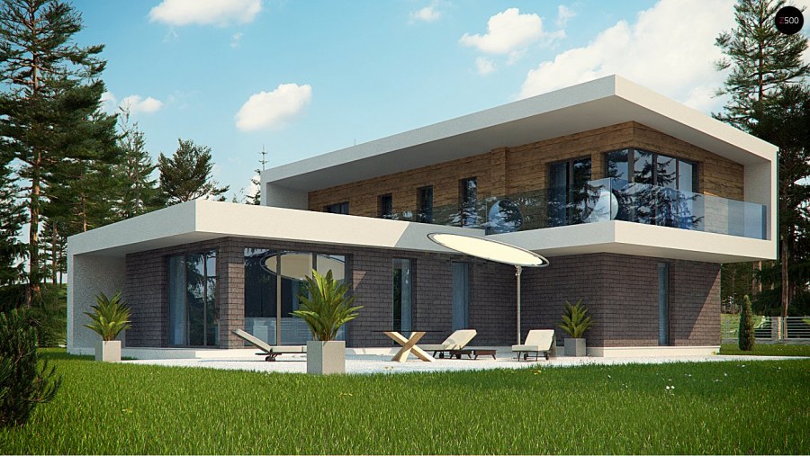 Современный дом с плоской крышей