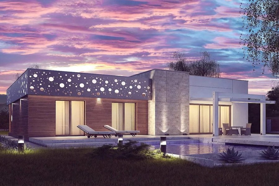 Дом с плоской крышей 160кв