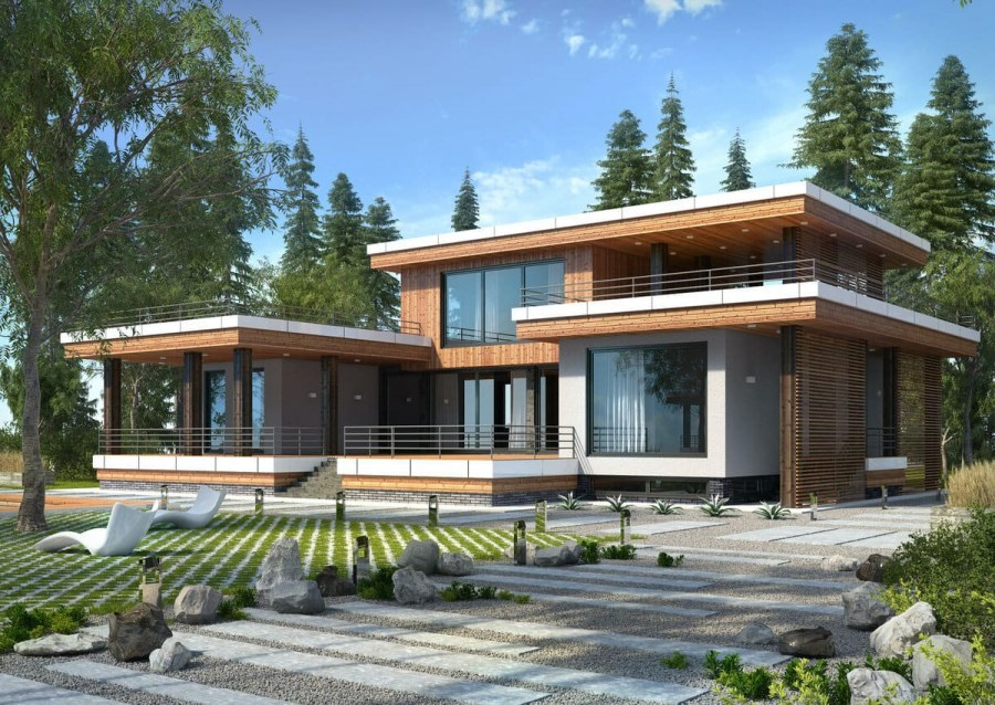 Дом с плоской крышей 160кв