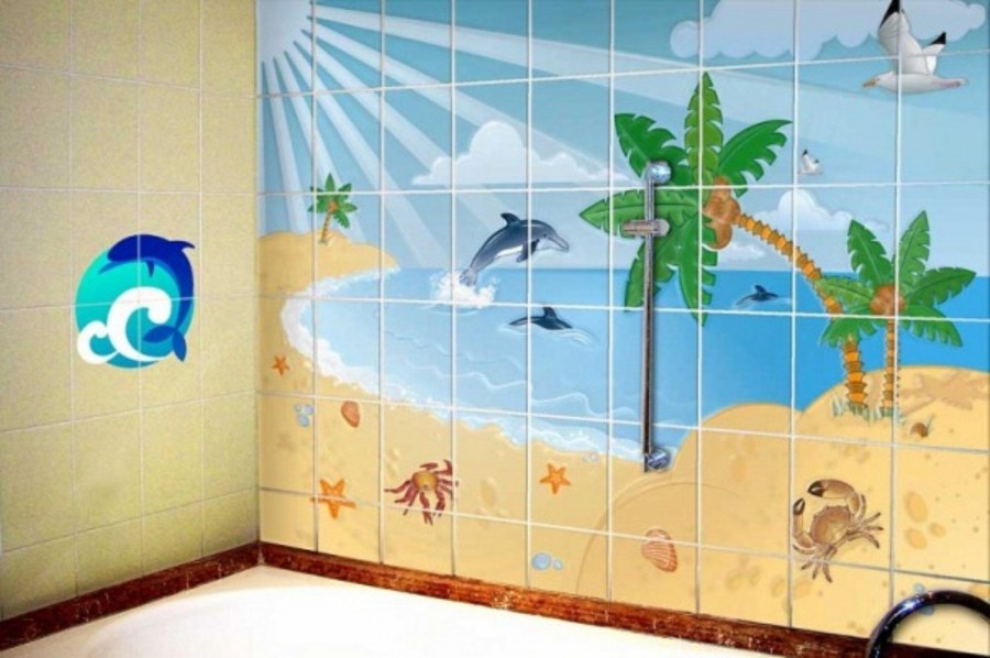 Декор старой плитки в ванной