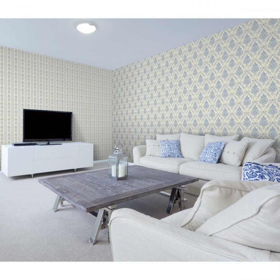 Обои из Леруа в интерьере гостиной