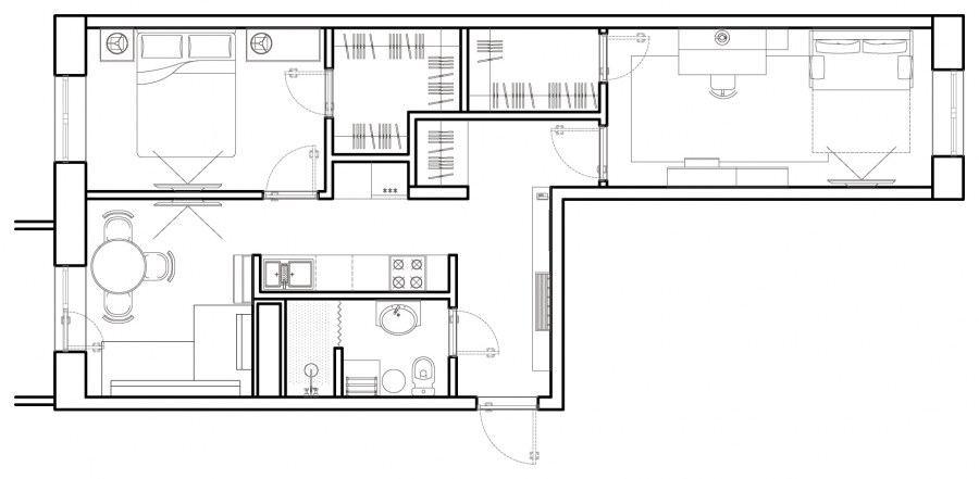 Планировка хрущевки 2 комнаты трамвайчиком