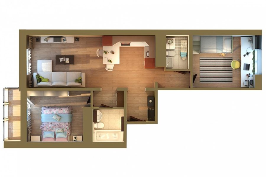 Евротрешка планировка 65 кв м