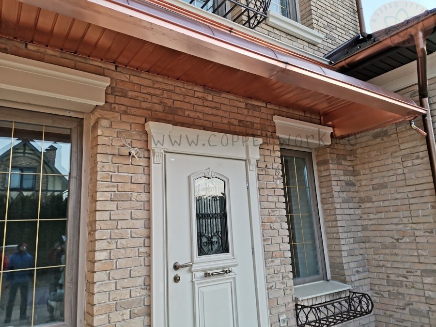 Отделка фасада медью