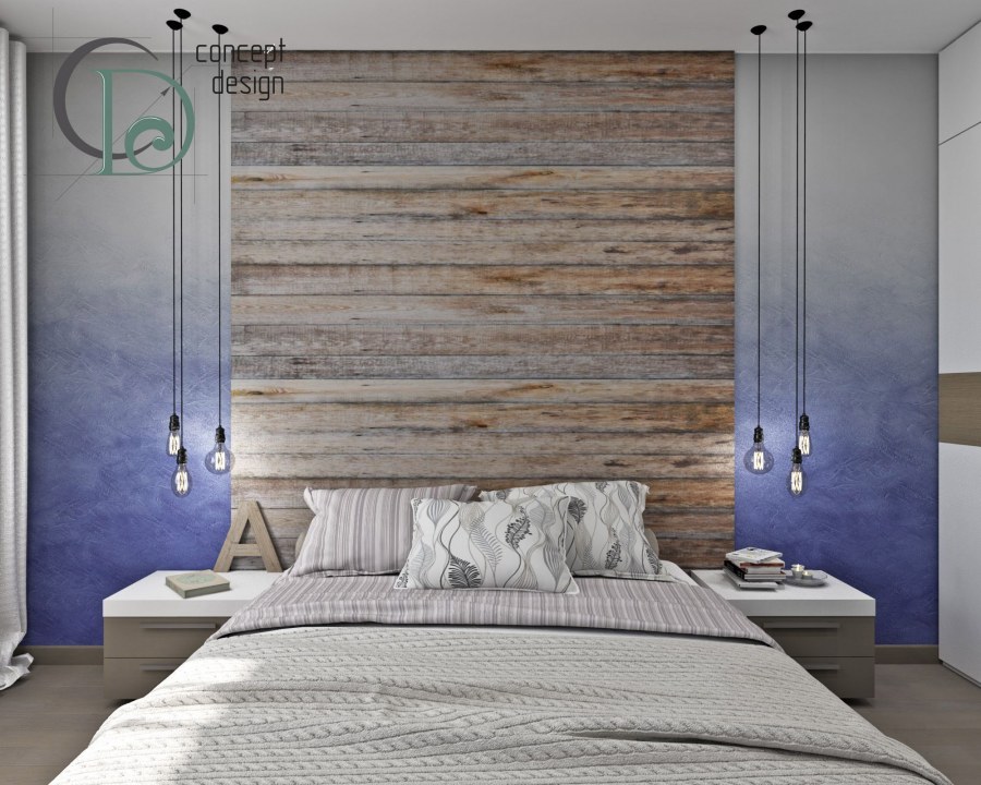 Спальня в стиле лофт дерево