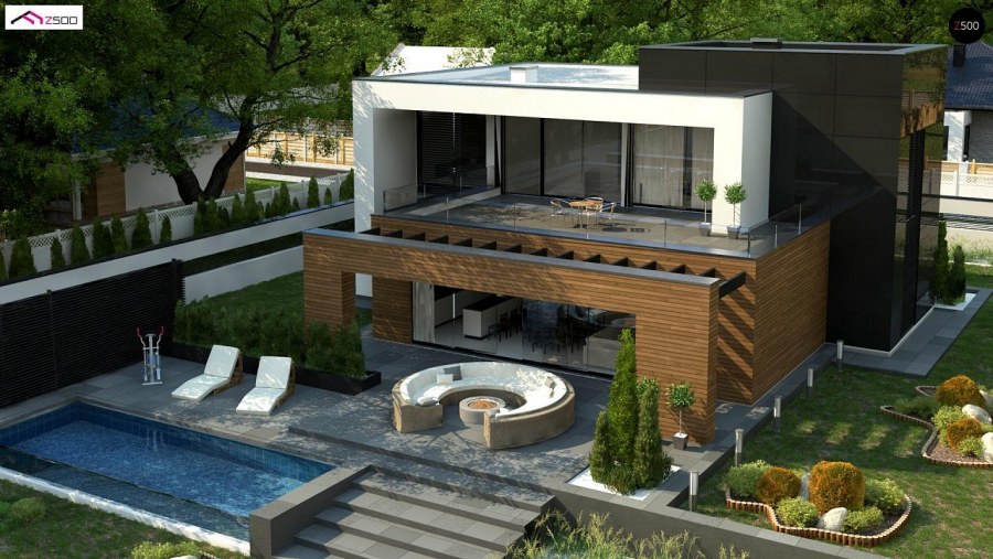 Дом с плоской крышей 160кв