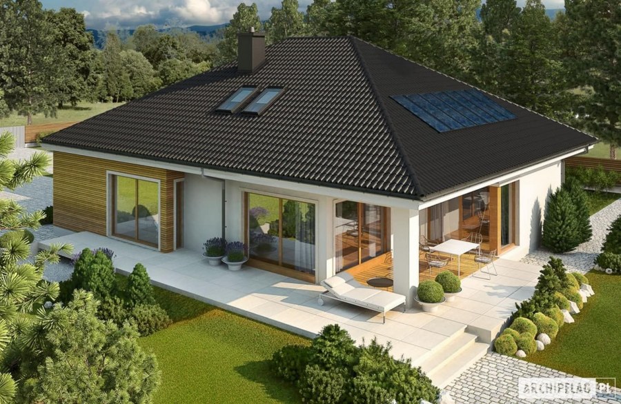 Дом с мансардой и террасой и гаражом 150м2