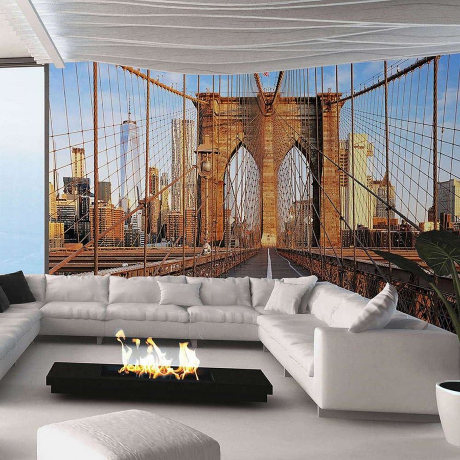 Фотообои Бруклинский мост в интерьере