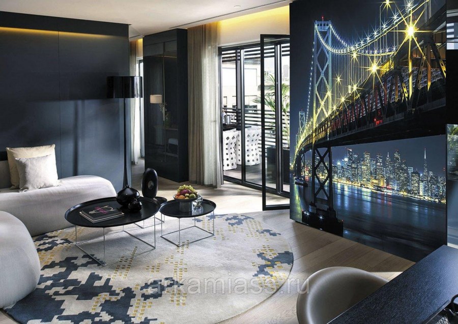 Фотообои Бруклинский мост в интерьере