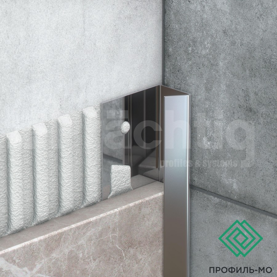 Наружный профиль для плитки 12мм из нержавеющей стали ku 12 prachtig