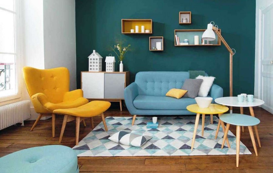 Гостиная в голубых тонах