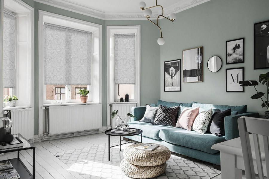 Спальня в бирюзовых тонах