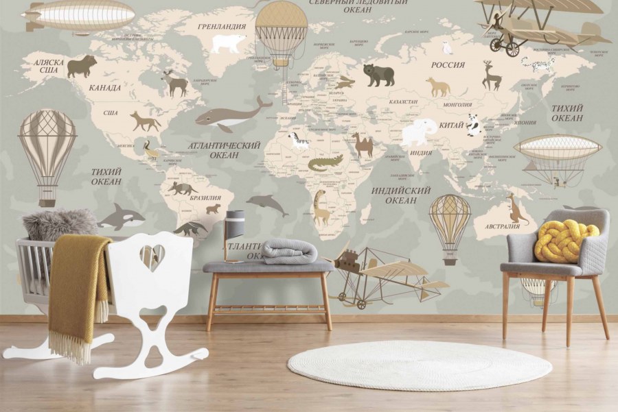 Фотообои карта мира