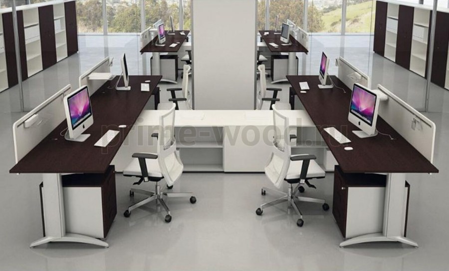 Расстановка столов в узком кабинете