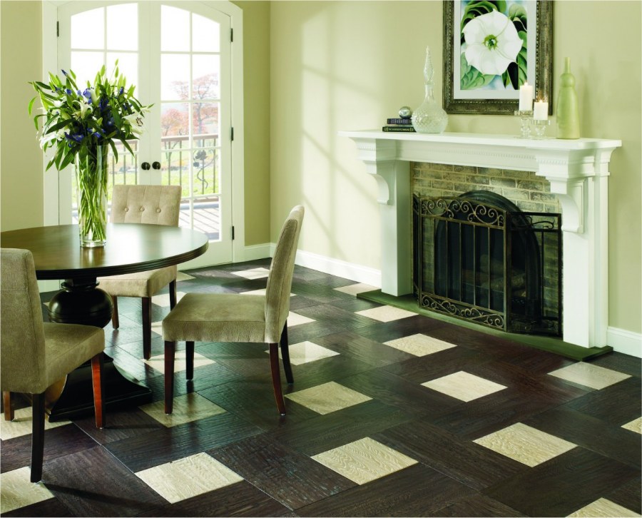 Квадратный ламинат в интерьере