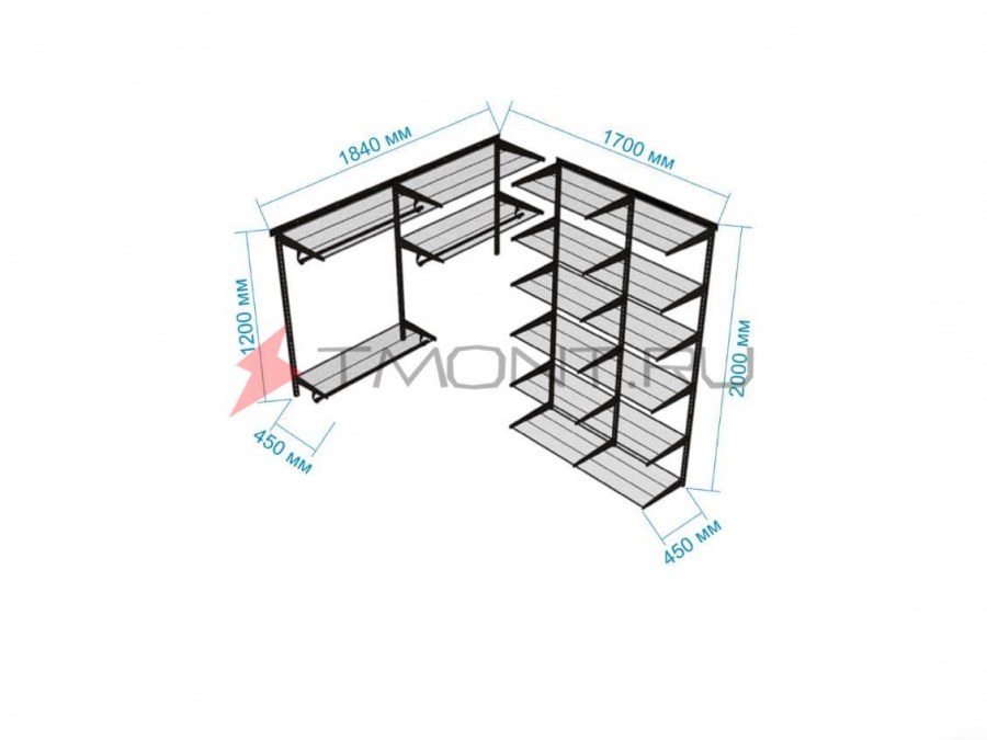 Гардеробная система 2,5 на1,5