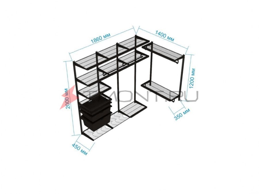 Ширина гардеробной