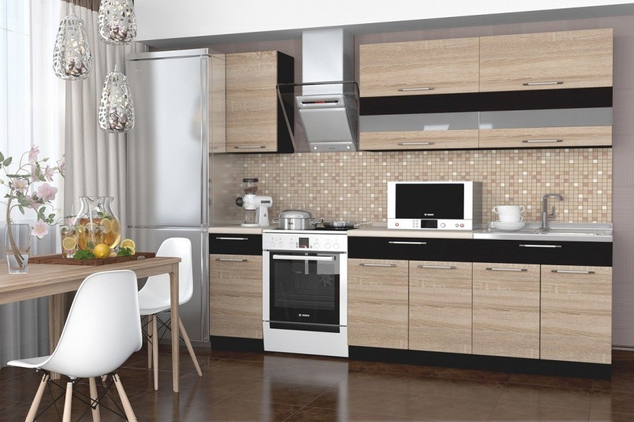 Маша кухня ЛДСП 2.0М венге/дуб сонома