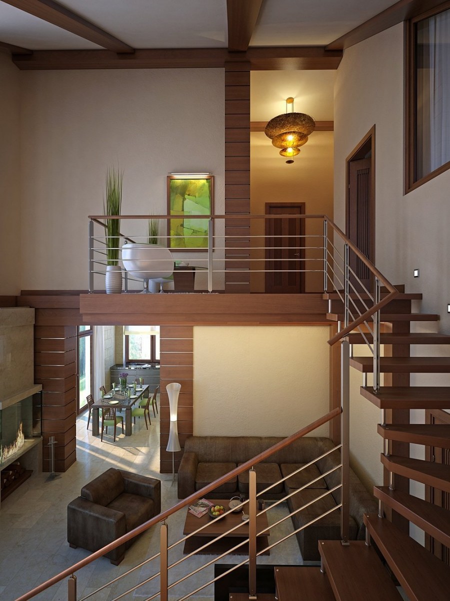 Интерьеры двухэтажных домов