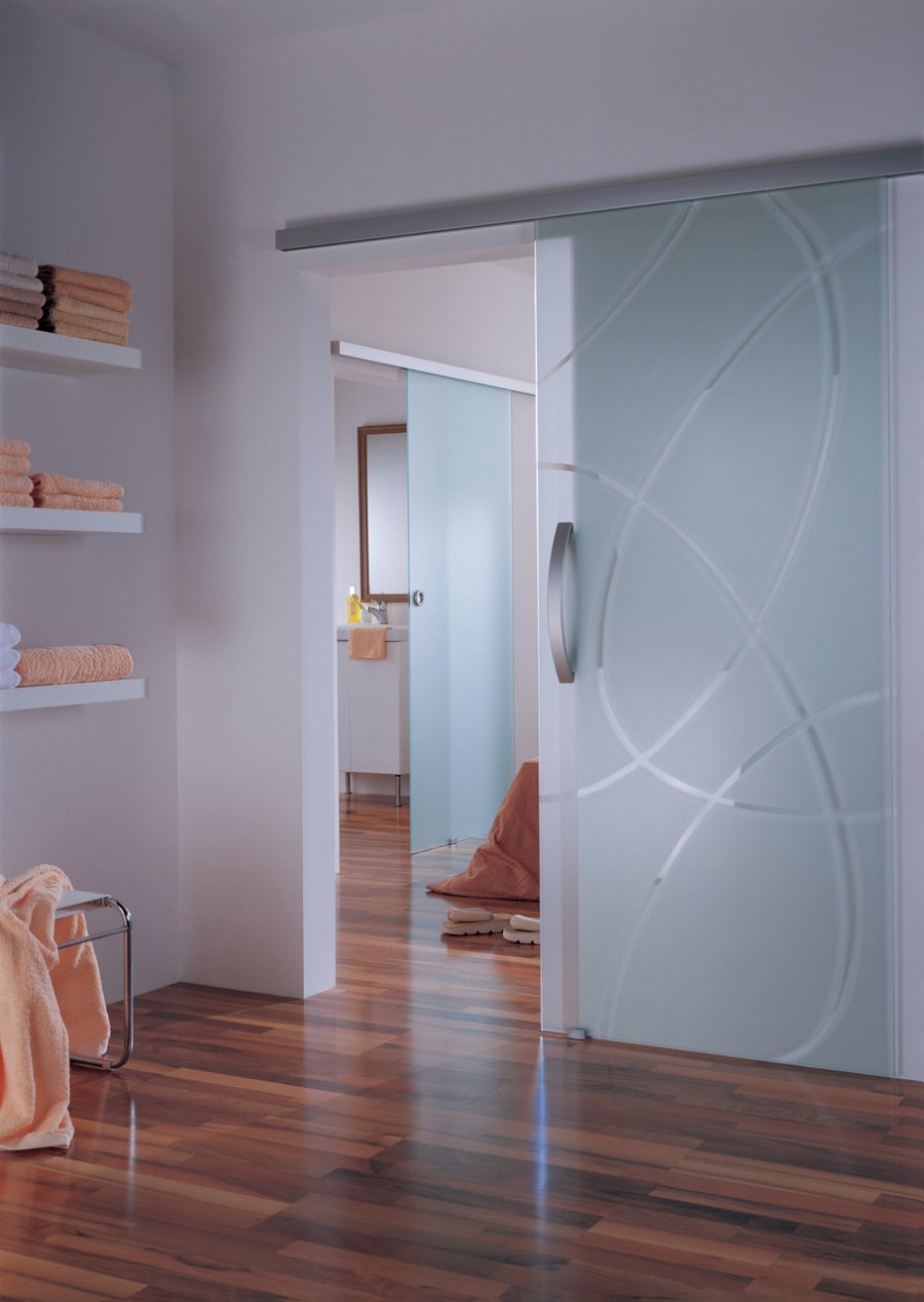 Двойная стеклянная дверь раздвижная