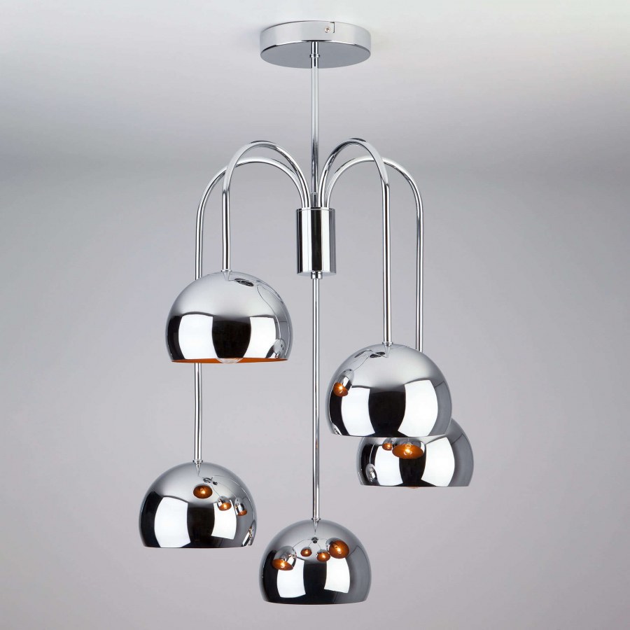 Eurosvet подвесная люстра Eurosvet Solario 70067/5 хром