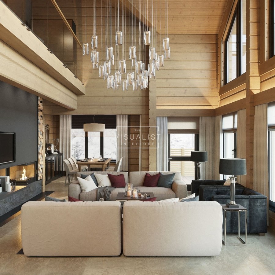 Дом из клееного бруса интерьер второй свет