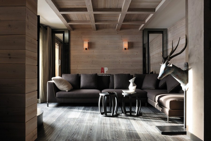 Темное дерево в интерьере