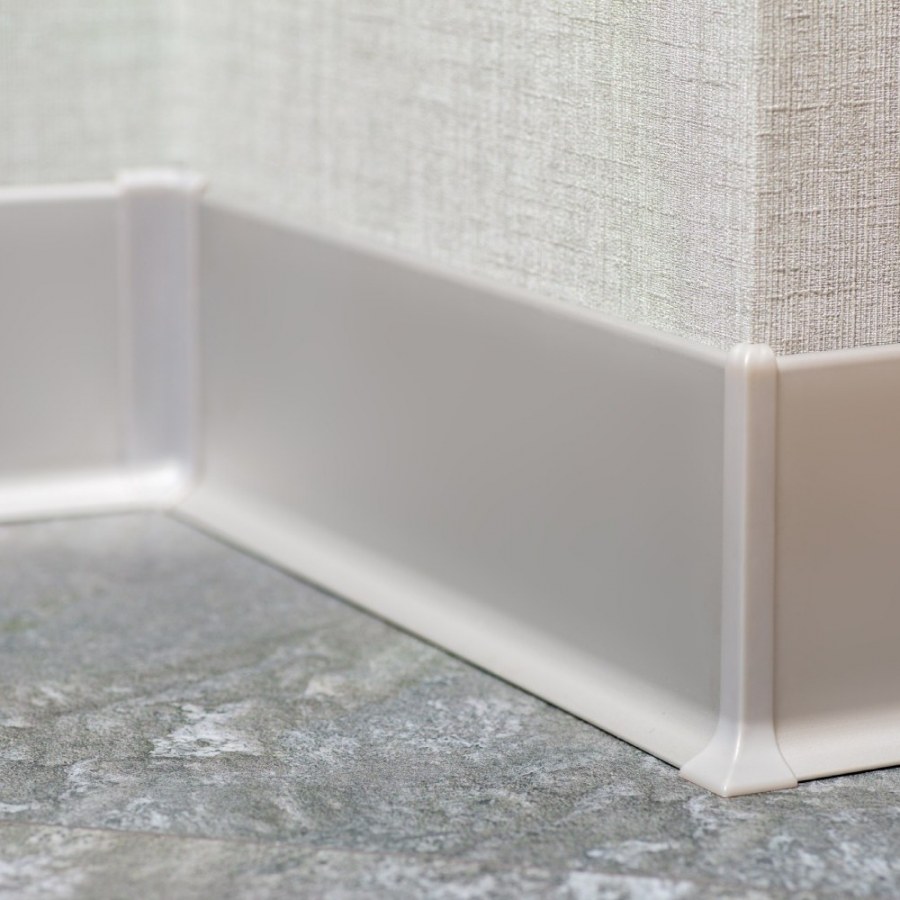 Плинтус алюминиевый Diele пл80, 501л серебро Люкс