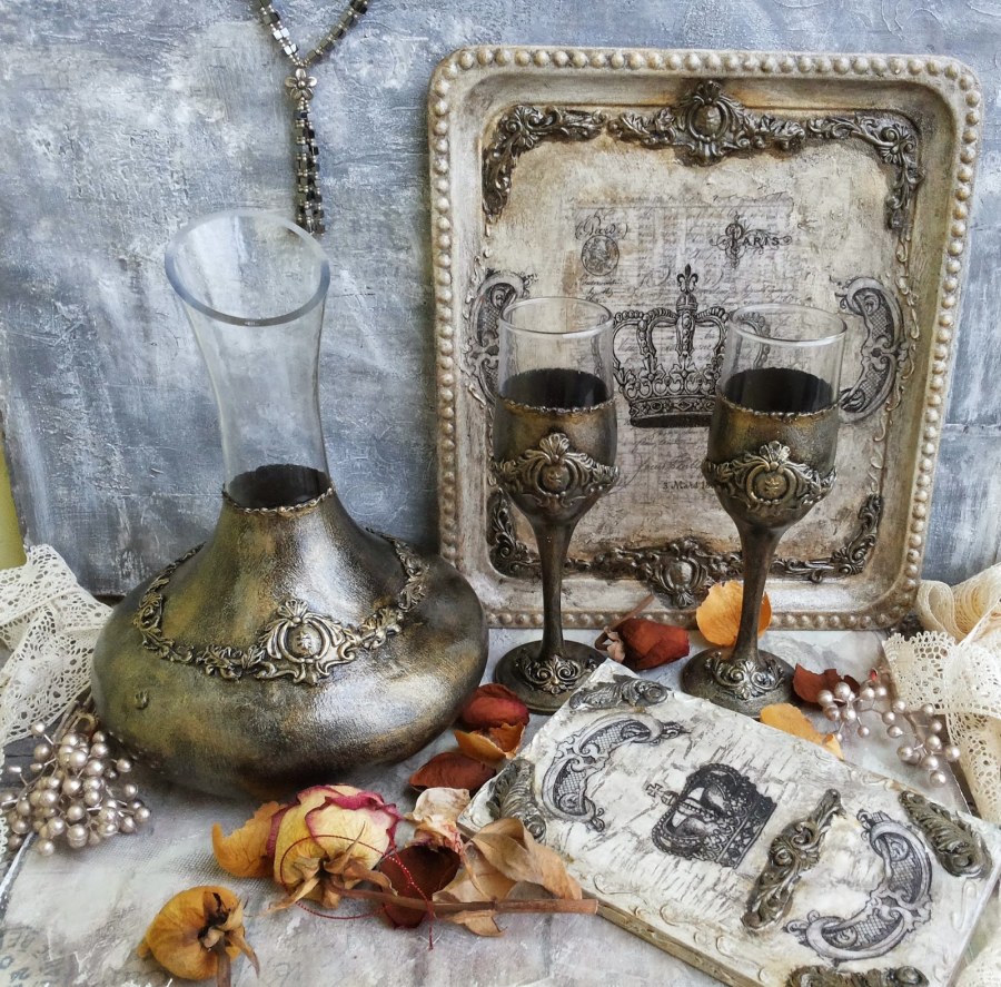 Работы декупажа в стиле Винтаж