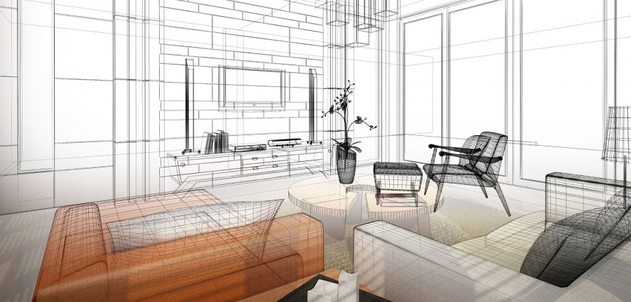 Sketchup рендер интерьера