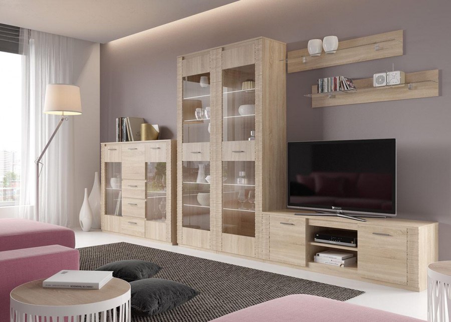 Модульная стенка Элана дуб сонома