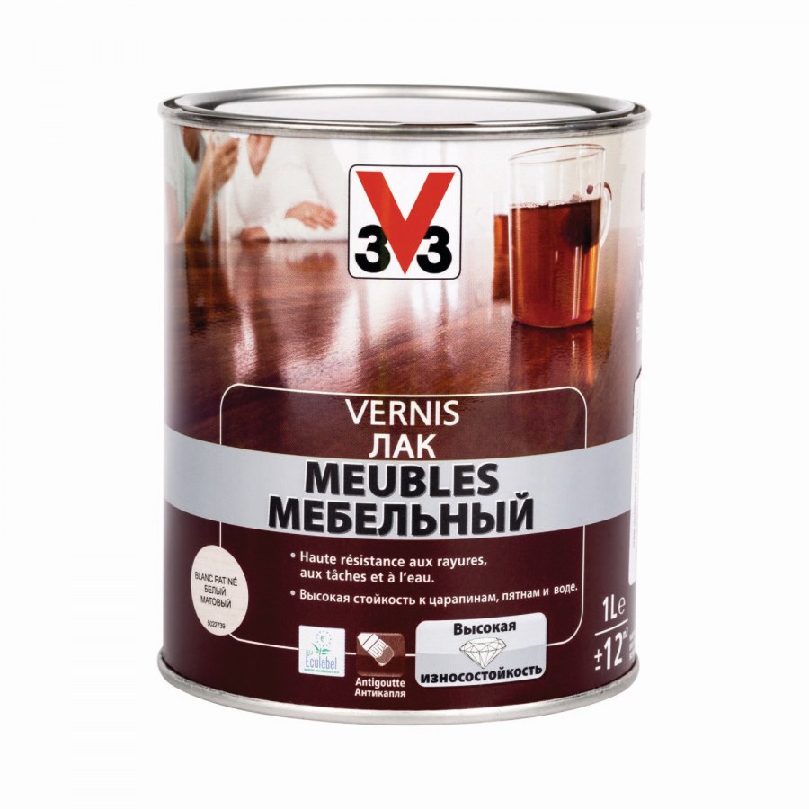 Лак для мебели v33 Meubles глянцевый красное дерево