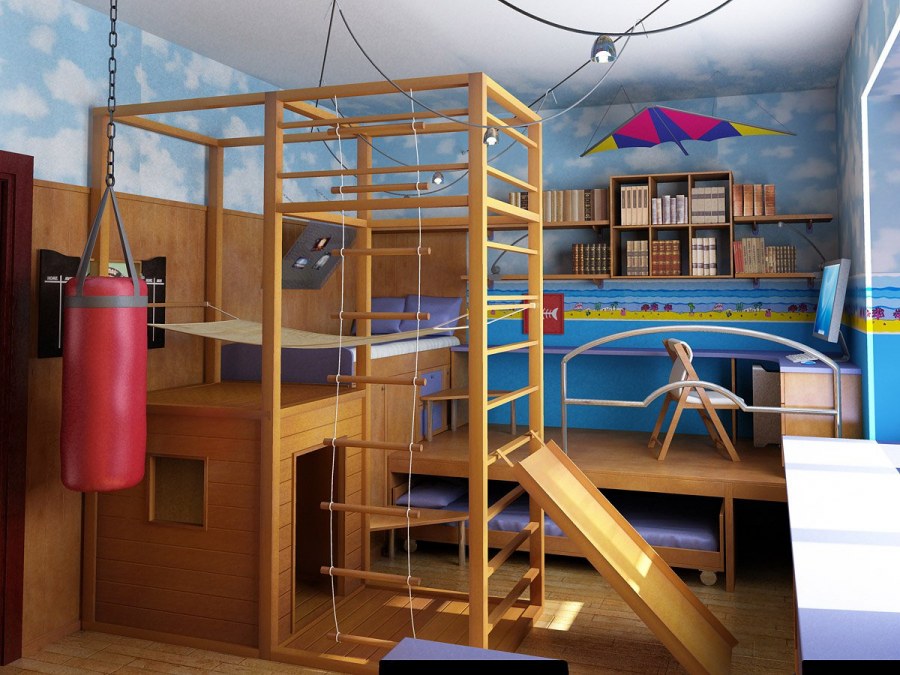 Спортивная комната в доме для детей
