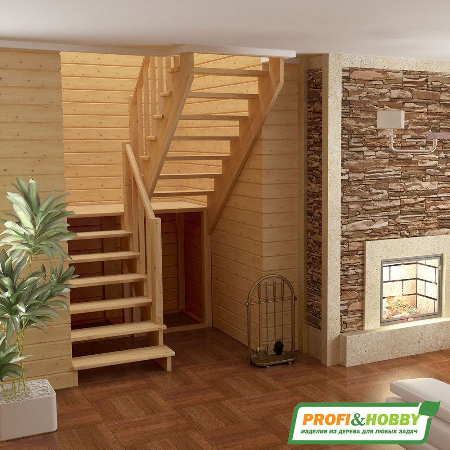 Лестница деревянная к004м