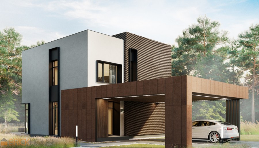 Проекты домов Хай тек с плоской крышей