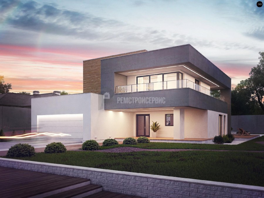 Одноэтажный дом с плоской крышей 100м2