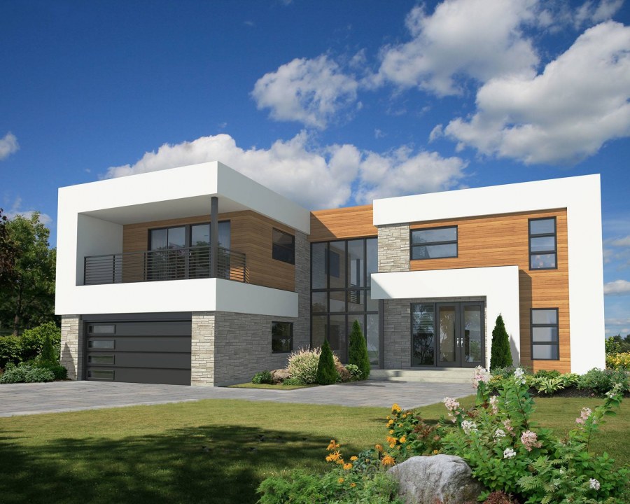Дом с гаражом в современном стиле