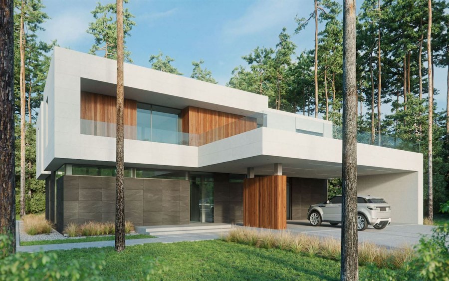 Дом с плоской крышей 160кв