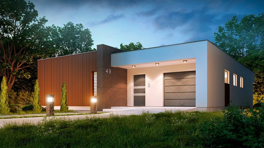 Дом с плоской крышей z500