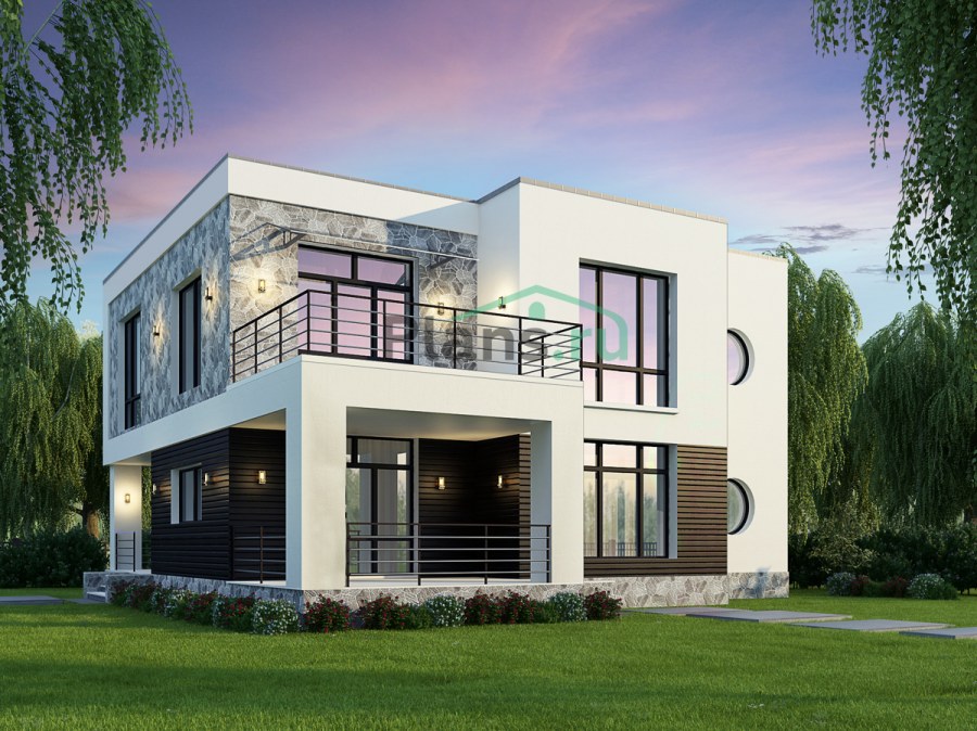 Коттедж с плоской кровлей