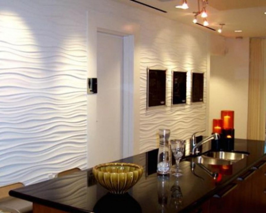 Фактурная штукатурка на кухне