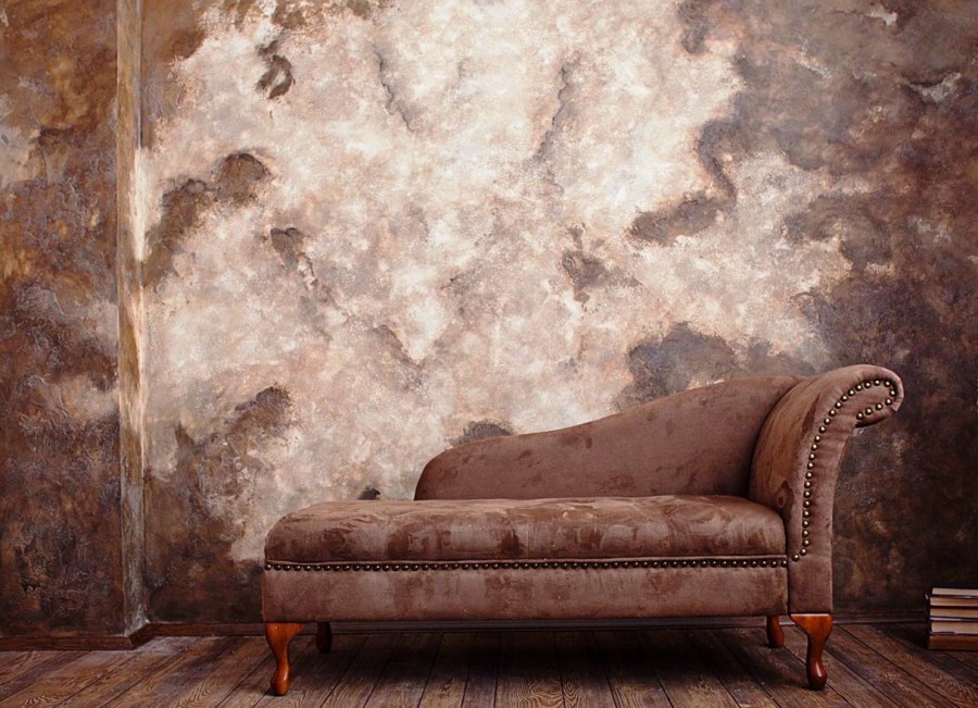 Фактурная декоративная штукатурка в интерьере