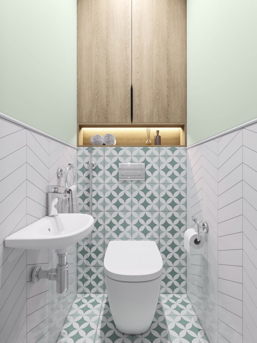 Отделка маленького туалета